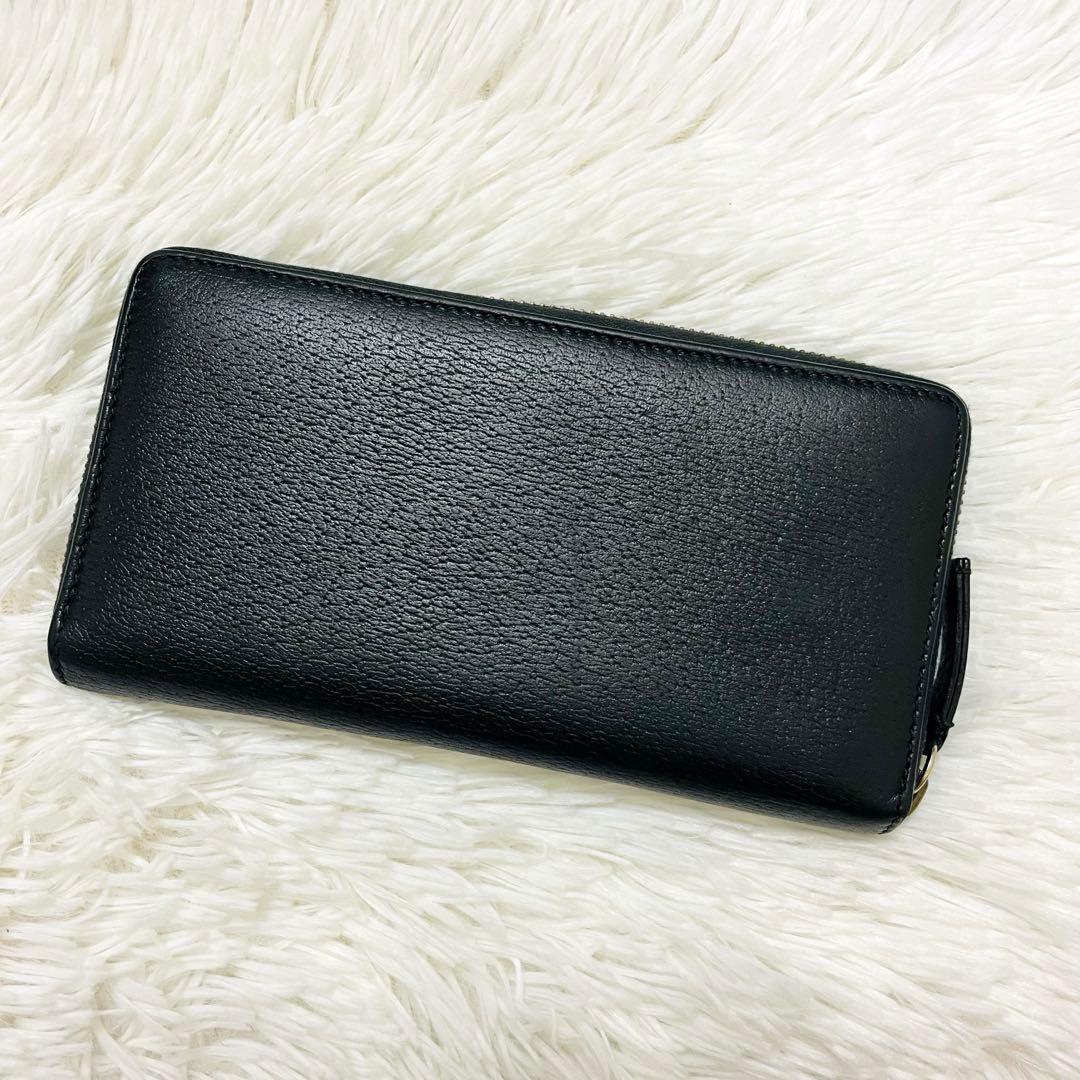極美✨GUCCI 長財布 アニマリエ 蜂 GGマーモント レザー ブラック