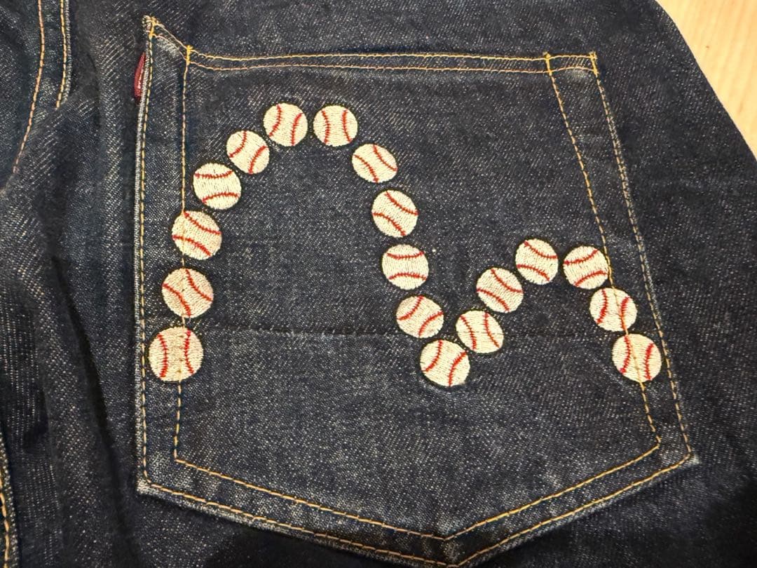 希少品 エヴィス EVISU デニム 阪神タイガース 限定品刺繍