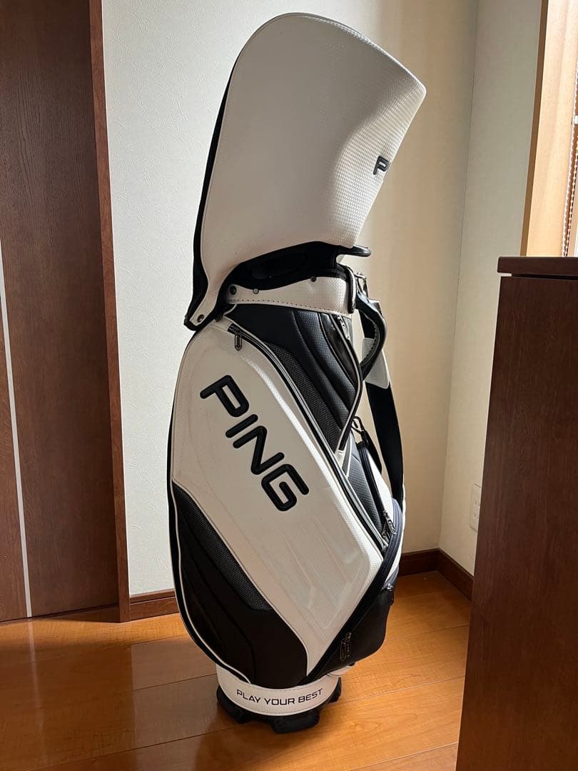 PING キャディバッグ ホワイト/ブラック PiNG (ピン) キャディバッグ ホワイト×ブラック ツアーモデル