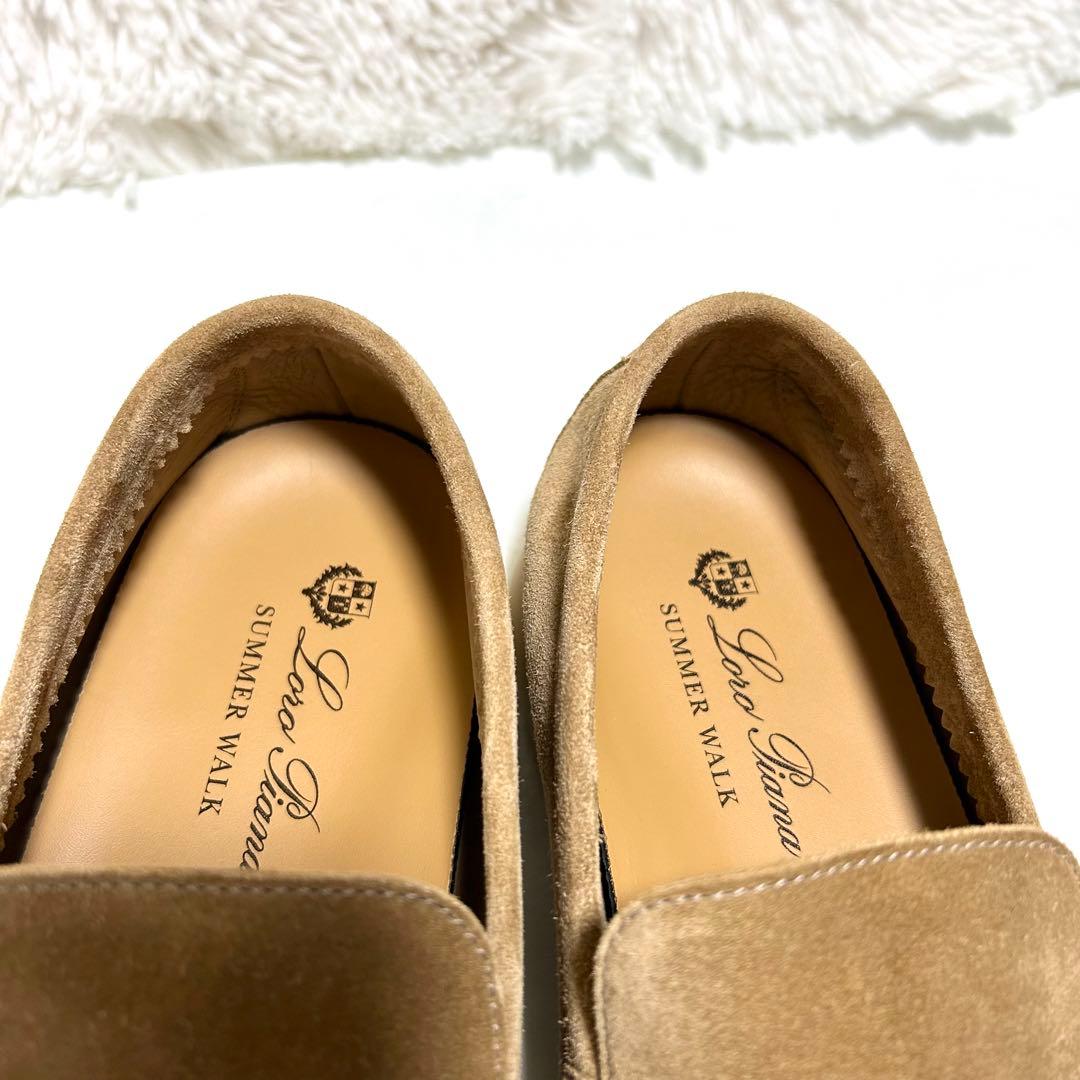 極美品 ロロピアーナ サマーウォーク モカシン スリッポン スエード 41