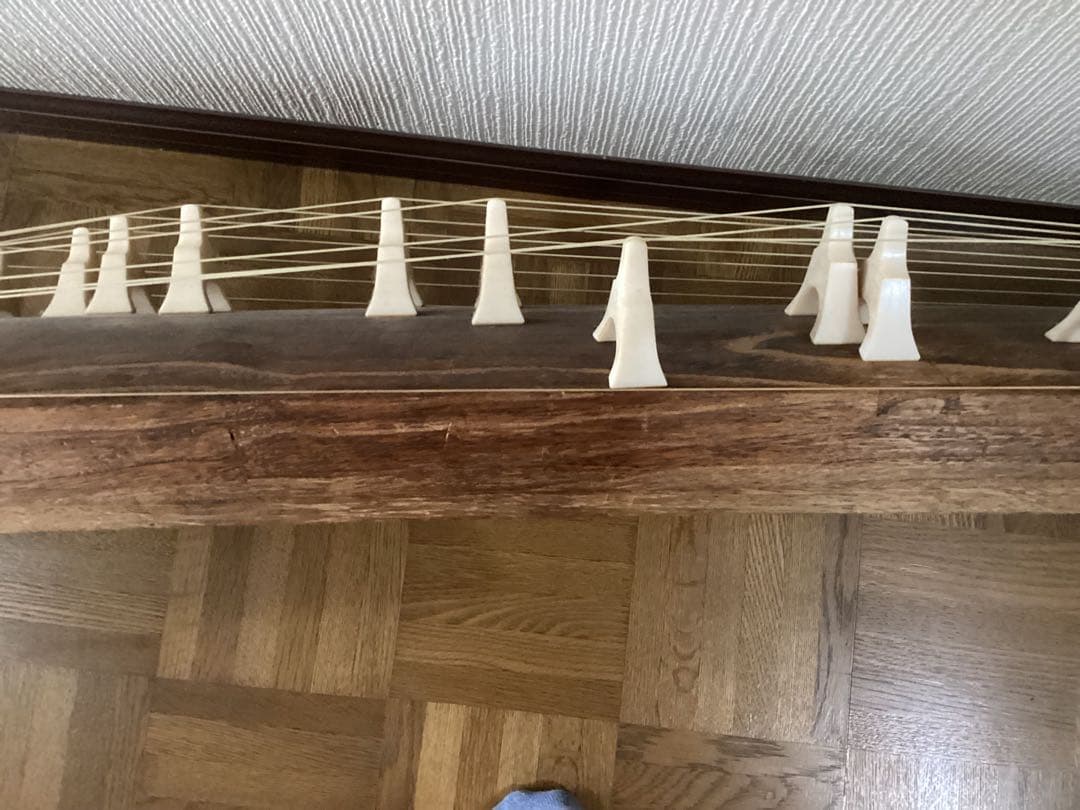 良品】お琴 13弦 すだれ彫り 木製 譜見台 調子笛 爪琴柱・ソフト