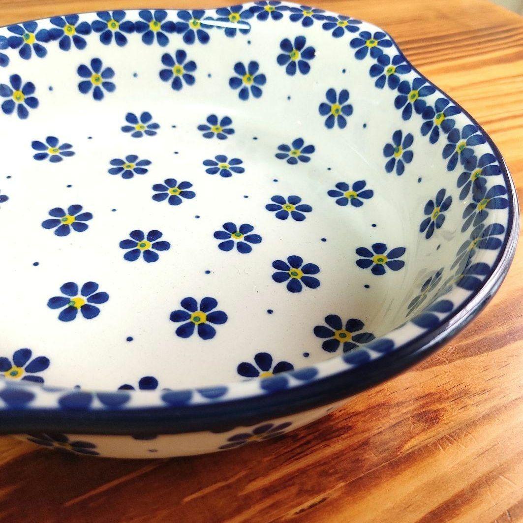新品 ポーランド食器 青い小花の取っ手付きボウル 36 単品 ツェラミカ
