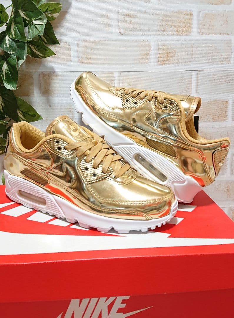 NIKE AIR MAX 90 ナイキ エアマックス90 メタリックゴールド - メルカリ