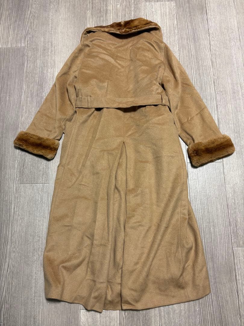 R*I様 HA-1455 Max Mara ミンクファー付 ロング丈コート キャ