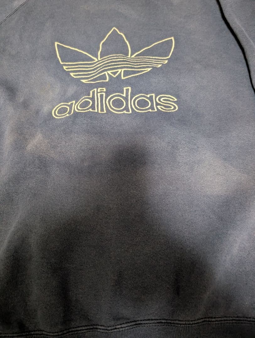 80sアメリカ製 アディダス トレフォイルロゴスウェット ネイビー