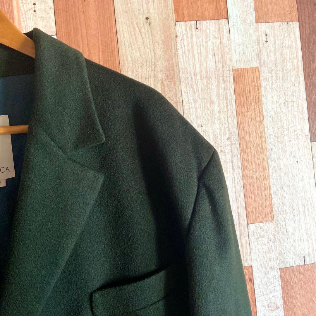 90s 00s vintage 希少 古着 総カシミヤコート 緑 y2k