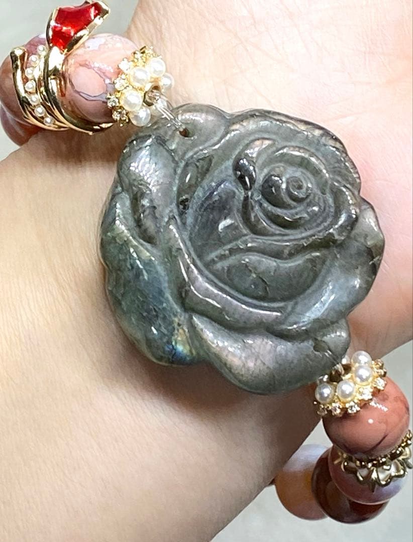 ♡お取り置き♡ ピンクシラー ラブラドライトバラ モリオンバラ