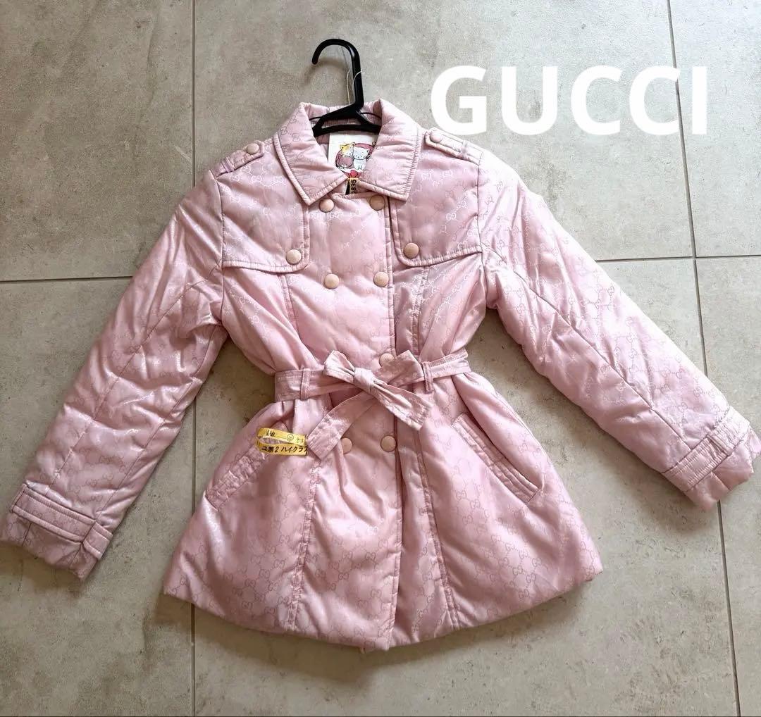 GUCCI キッズ GG ロゴ柄 中綿コート リボン ベルト付 8歳 - メルカリ