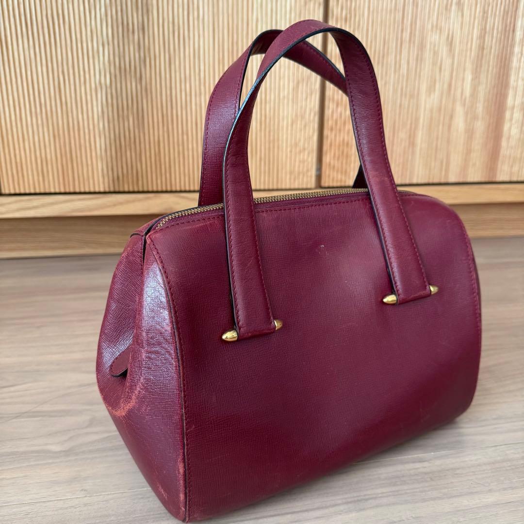 Cartier カルティエ ミニボストンバッグ マストライン ボルドー MUST DE CARTIER 新品同様 カルティエ Cartier マストライン ミニ