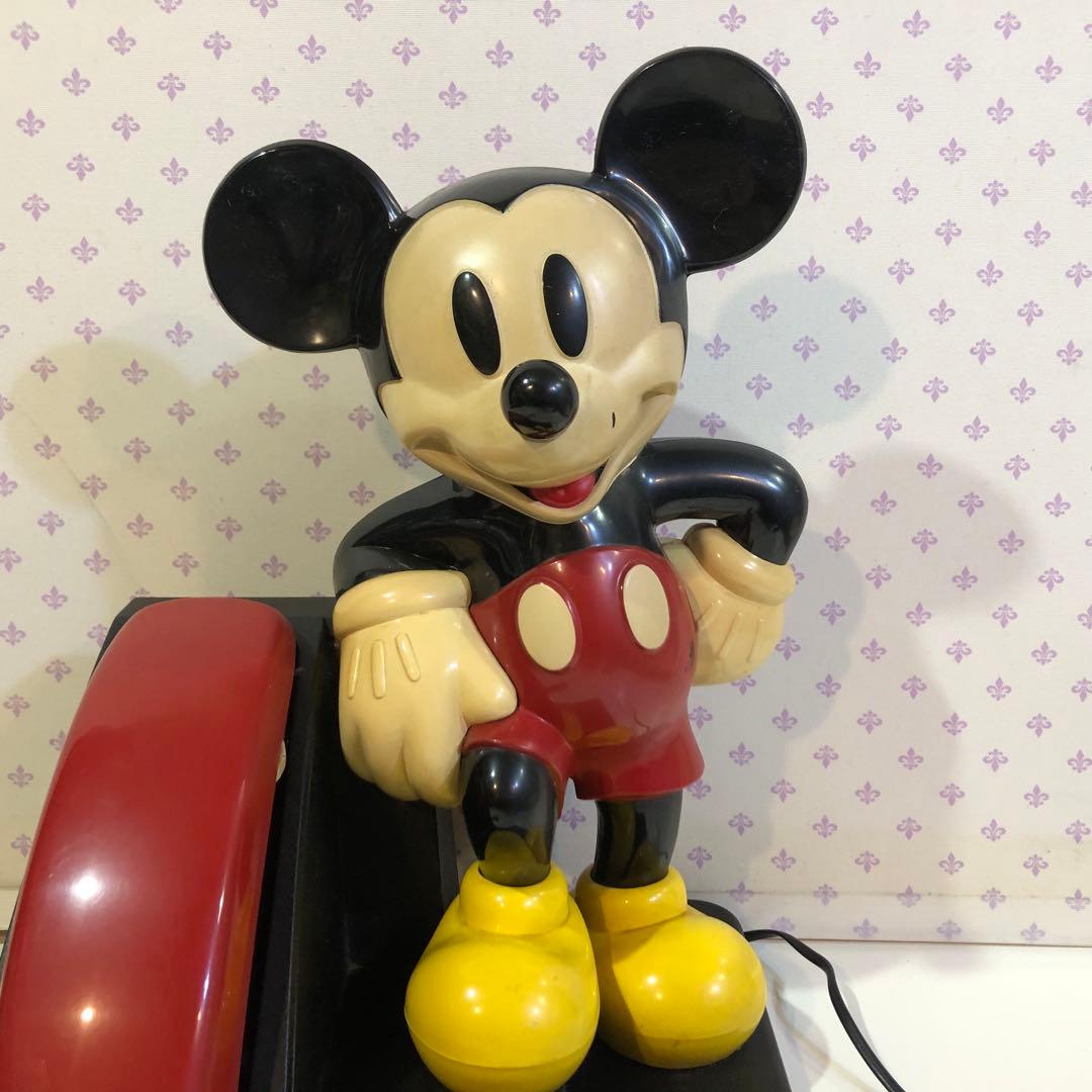 ミッキーマウス アンティーク電話 レトロ雑貨 ディズニー 電話機 動作