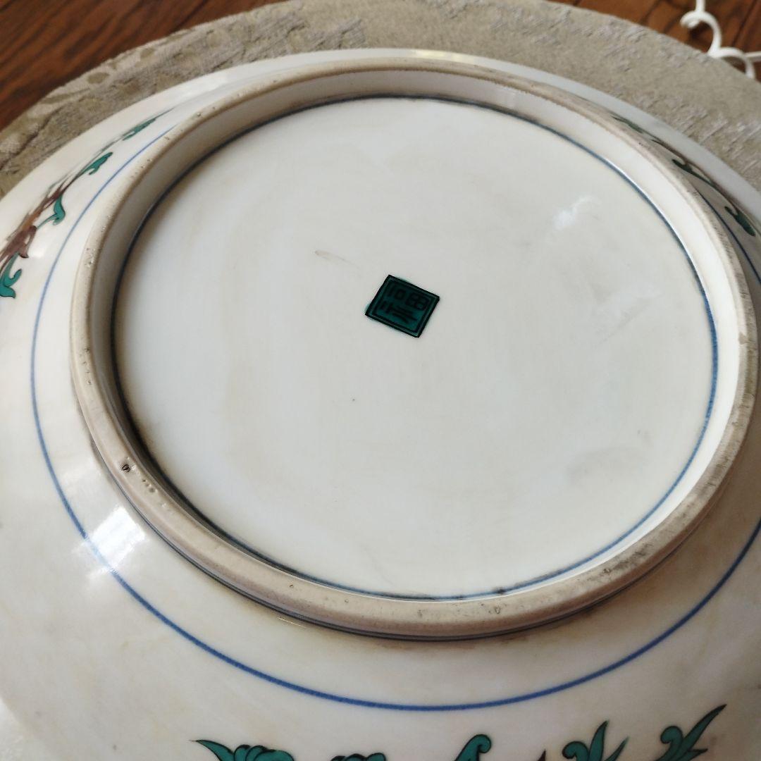 古九谷　皿　裏銘ー角福　31ｃｍ　高さ−−5.5cm