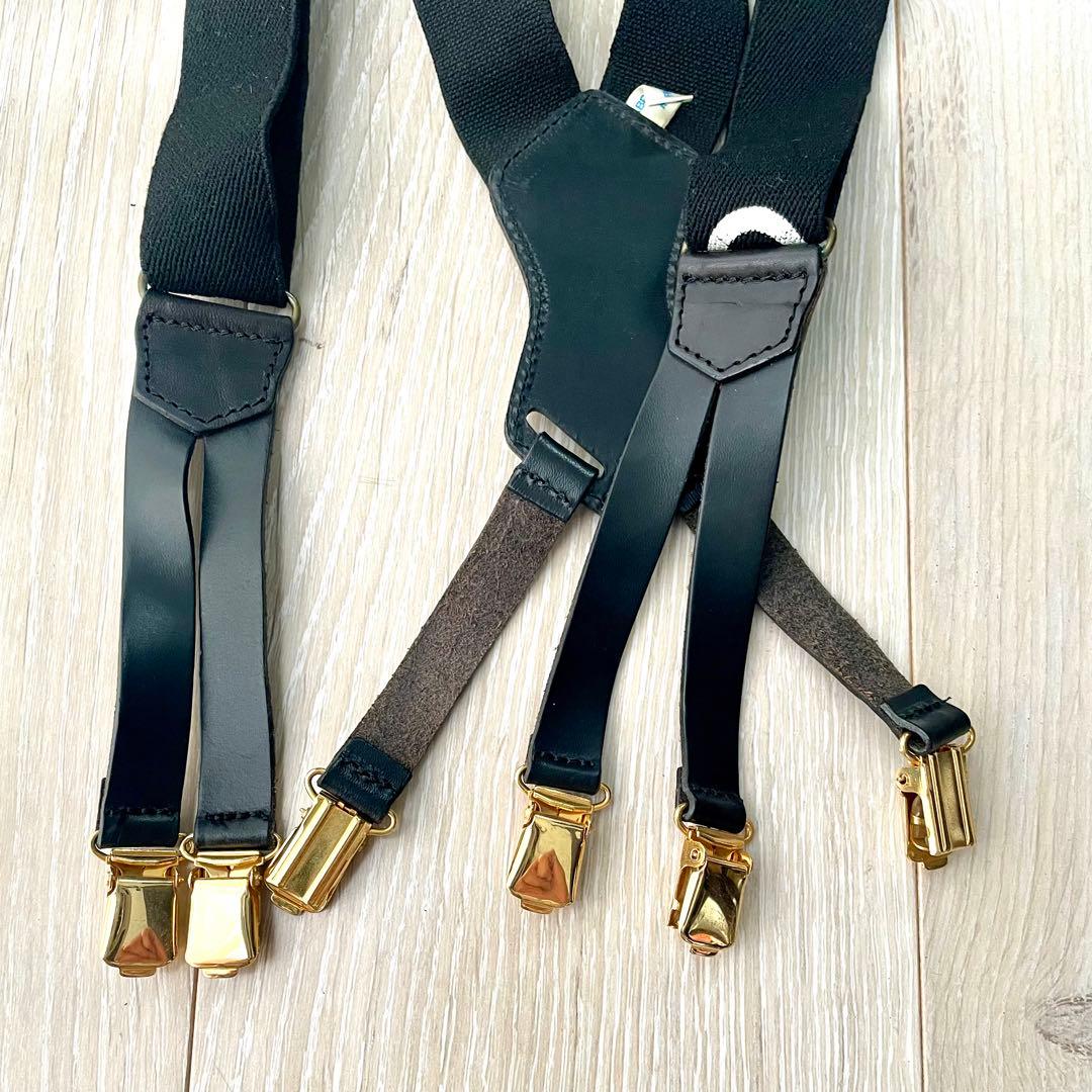 シャネル CHANEL サスペンダー ロゴ ブラック ヴィンテージ レア 中古