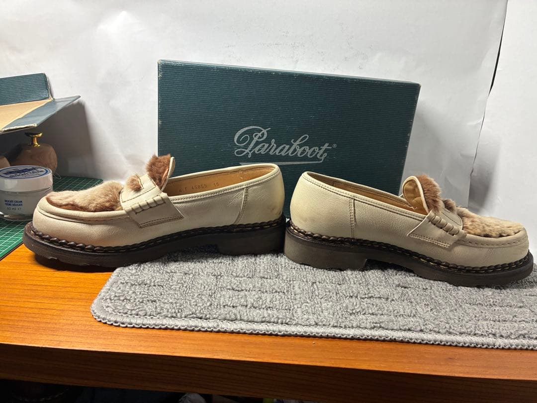 純正箱付 Paraboot ORSAY/GRIFF II 4 ホワイト/ベージュ - メルカリ