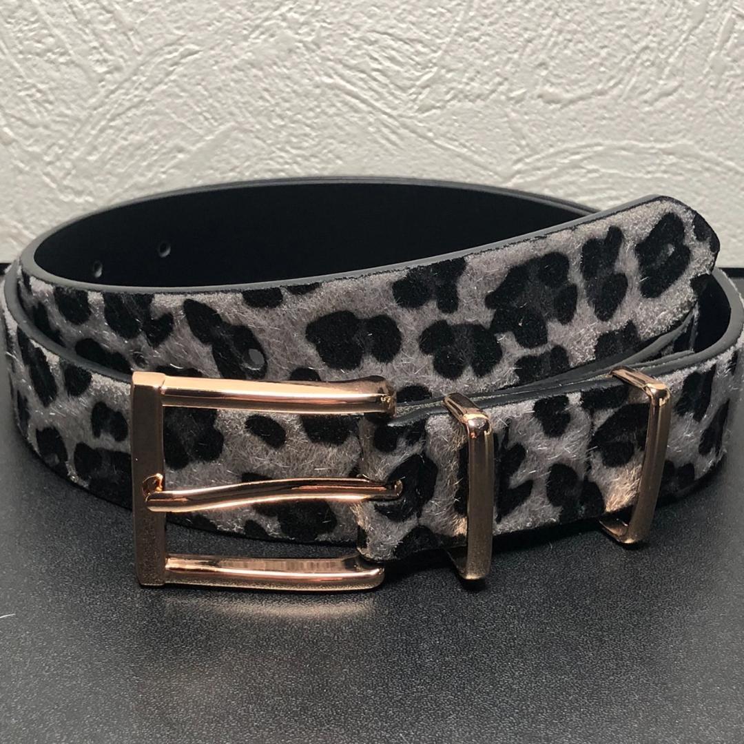 ベルト レオパード グレー 全長107cm 幅2.8cm ヒョウ柄 豹柄 Pu - メルカリ