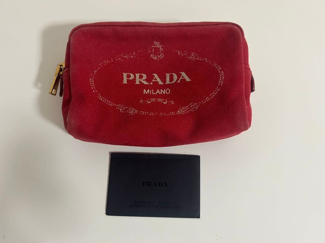 PRADA レッド キャンバスポーチ　プラダ　赤　カナパ 楽天市場】K PRADA カナパ 1BG439 レッド 赤 ショルダーストラップ