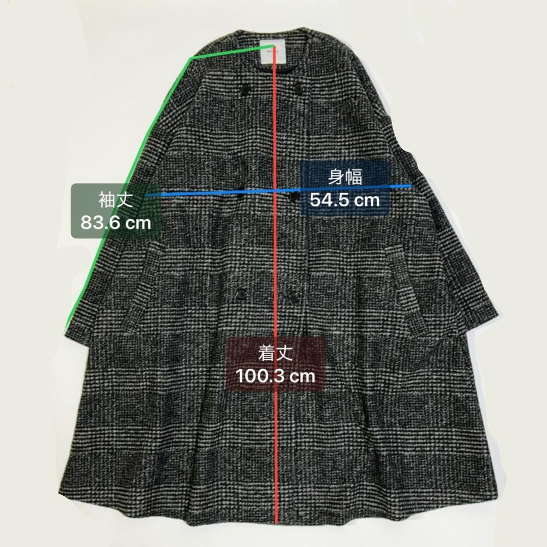 美品✨スピックアンドスパン Wスライバー ノーカラー チェック