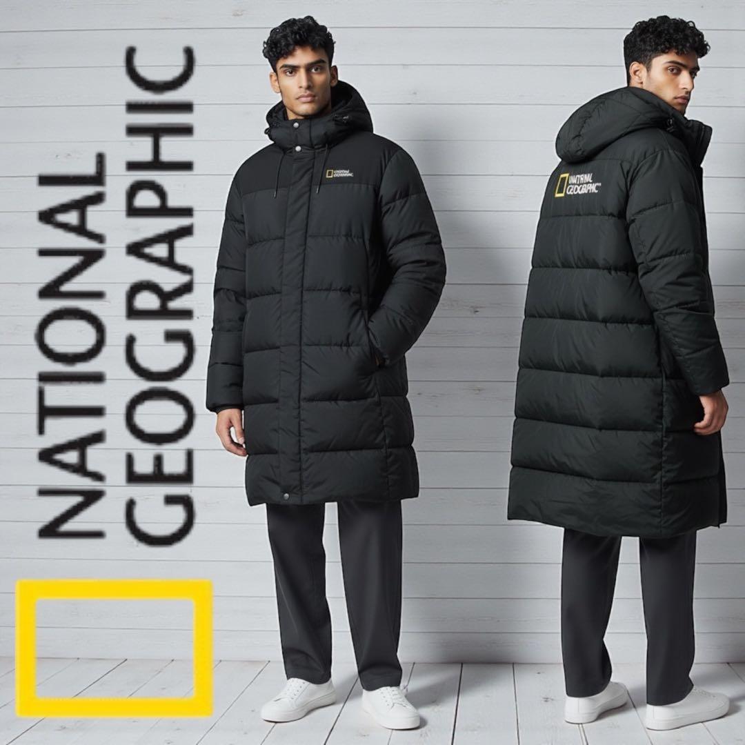 【韓国限定】ナショナルジオグラフィック　ロングダウンコート　XL 黒 良品 NATIONAL GEOGRAPHIC ロングダウンコート XL 韓国 黒 - メルカリ