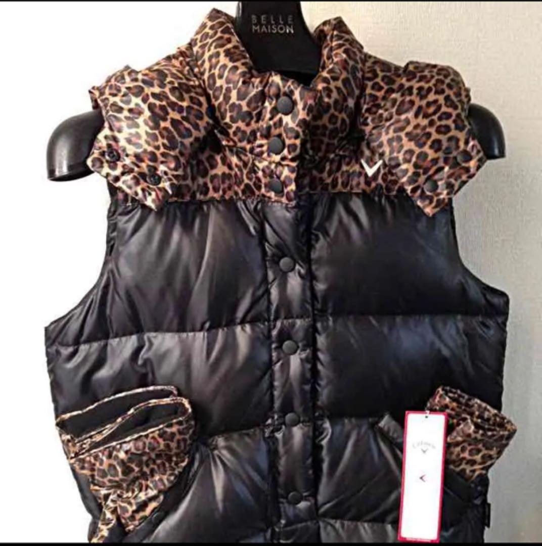 キャロウェイ レオパード柄 ダウンベスト L