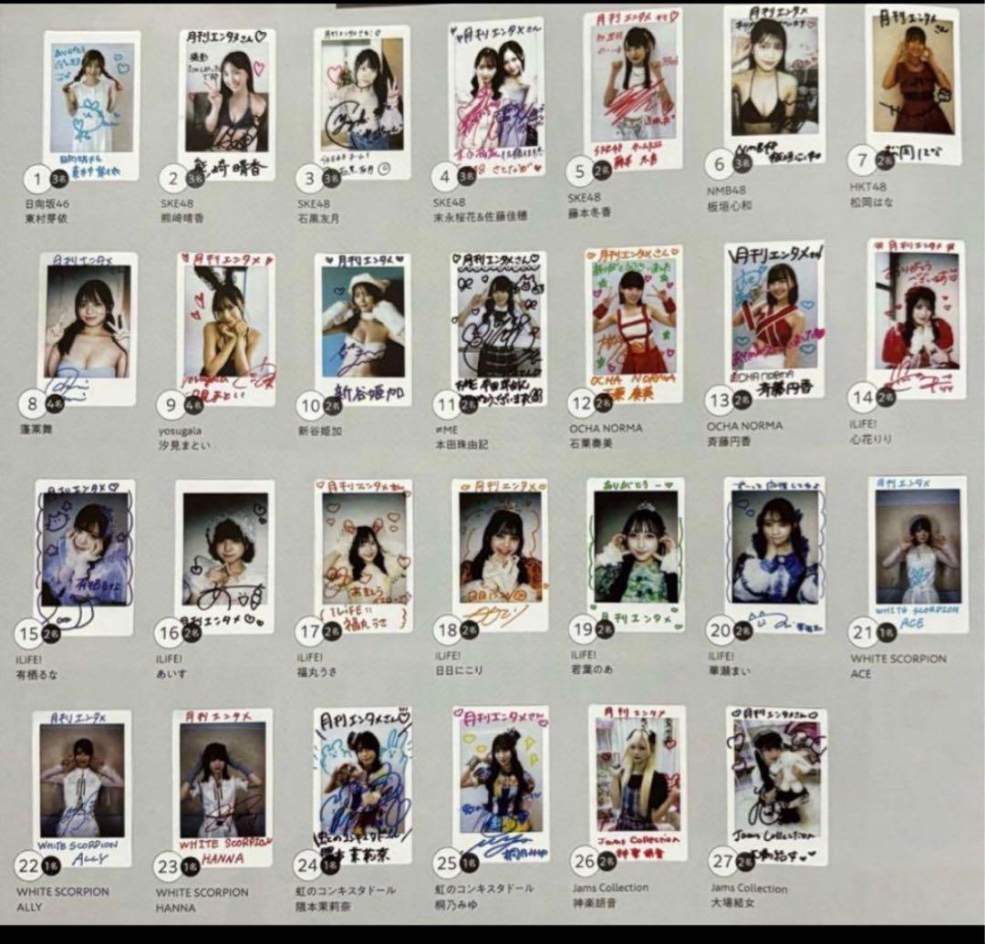 直筆】 ALLY アリーサイン入りチェキ月刊エンタメ R6年11月号【当選品