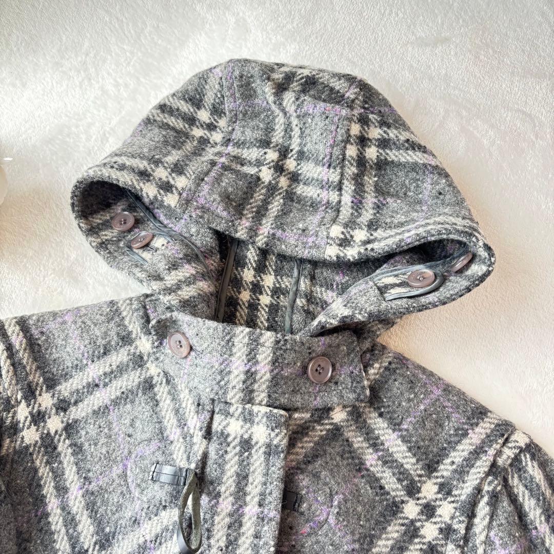 美品 Burberry バーバリー ダッフルコート ツイード ノバチェック