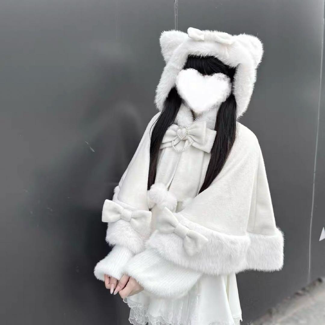 地雷系 猫耳ファーコート ケープコート 量産型 サブカル 天使界隈