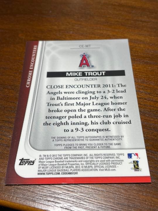 2012 Topps Chrome Mike Trout 10枚限定直筆サイン - メルカリ