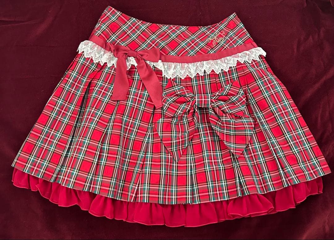 Angelic Pretty タータンチェックスカート Tartan Check Shoulder Ribbon JSK (2018) by Angelic Pretty