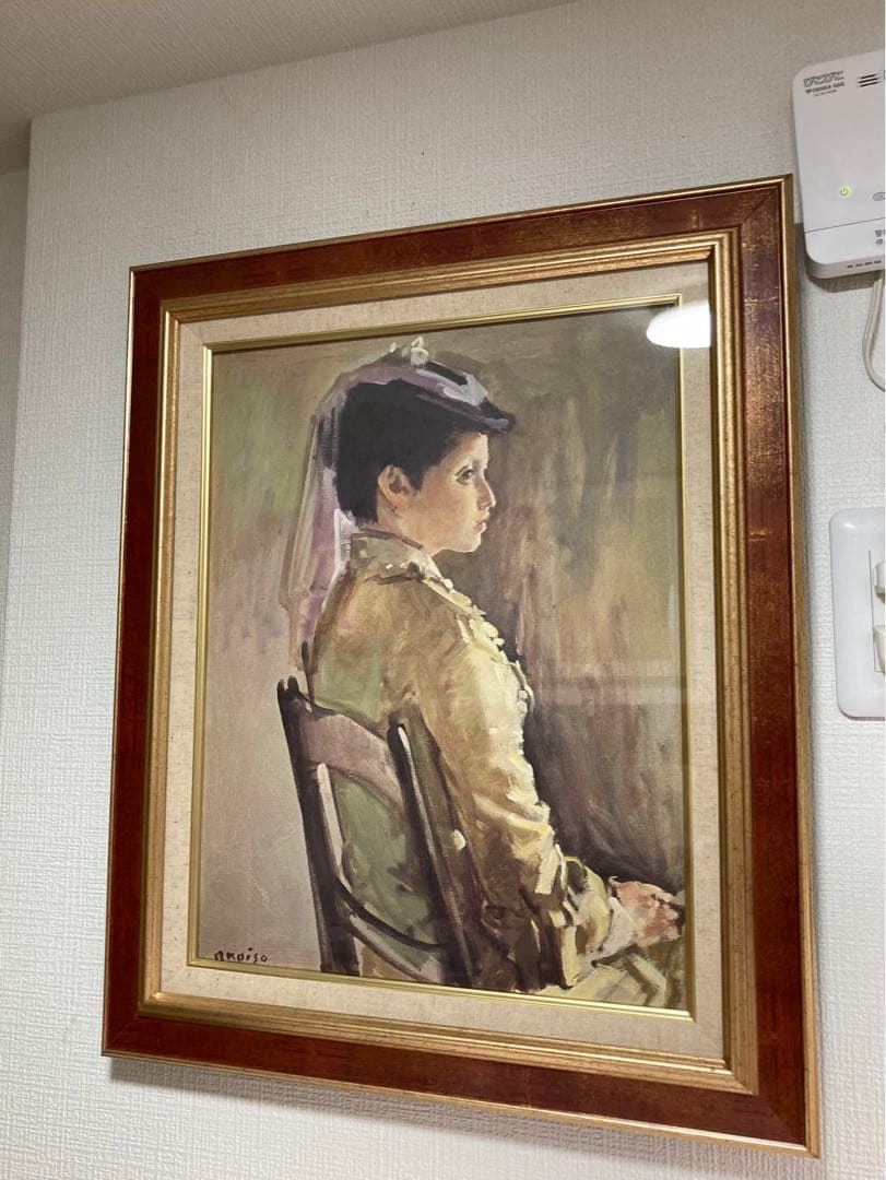 ⭕*️様 最終値下げ/小磯良平『帽子の女』油彩画 (人物画) 複製画 / F3