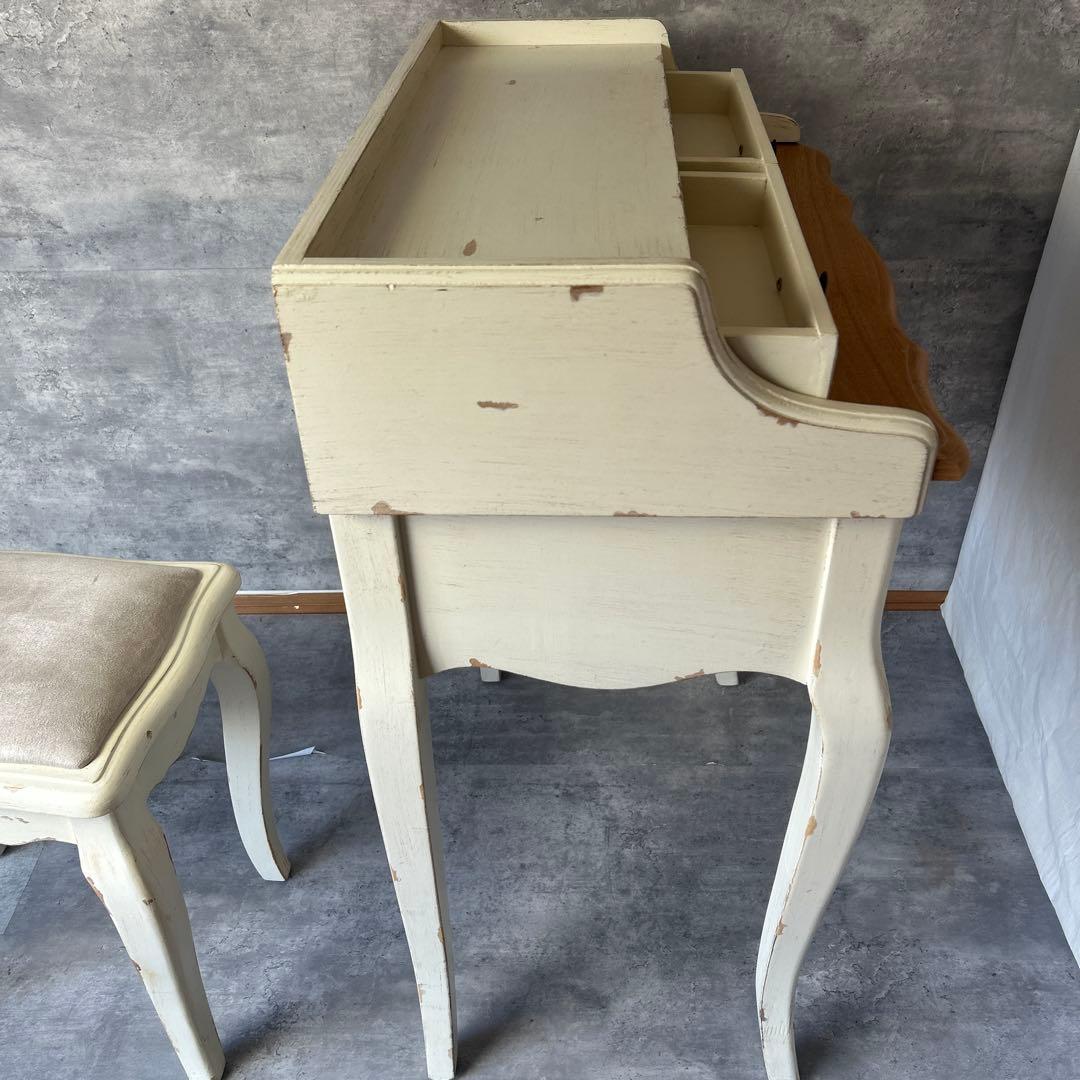 アンティーク加工 シャビーシック 猫脚コンソールデスク 椅子付