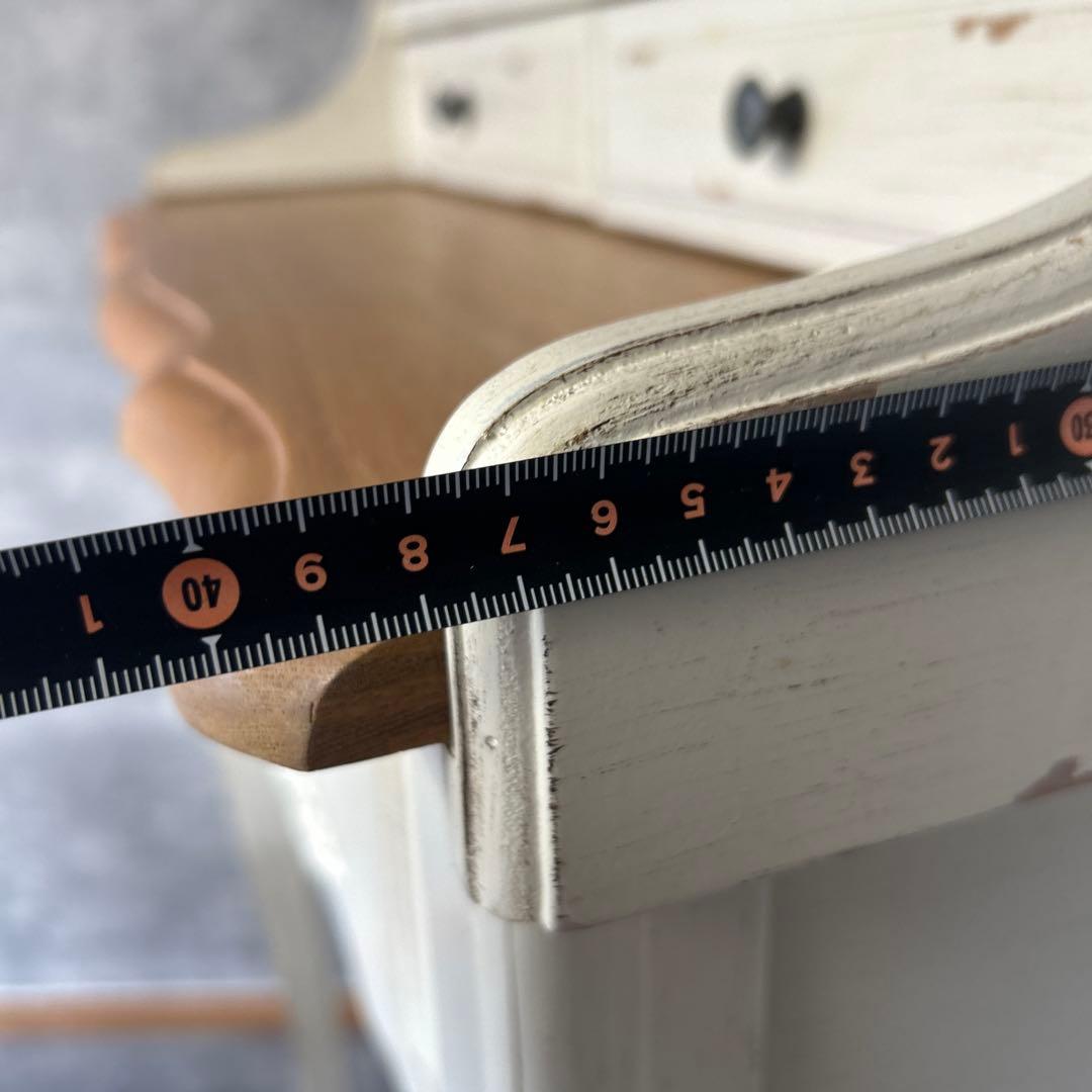 アンティーク加工 シャビーシック 猫脚コンソールデスク 椅子付