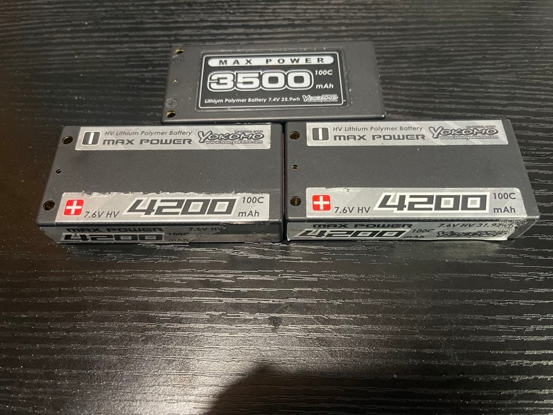YOKOMO MAX POWER 3本 Li-Po YB-V260BLA マックスパワー Li-po 6000mAh/7.4V LCGバッテリー