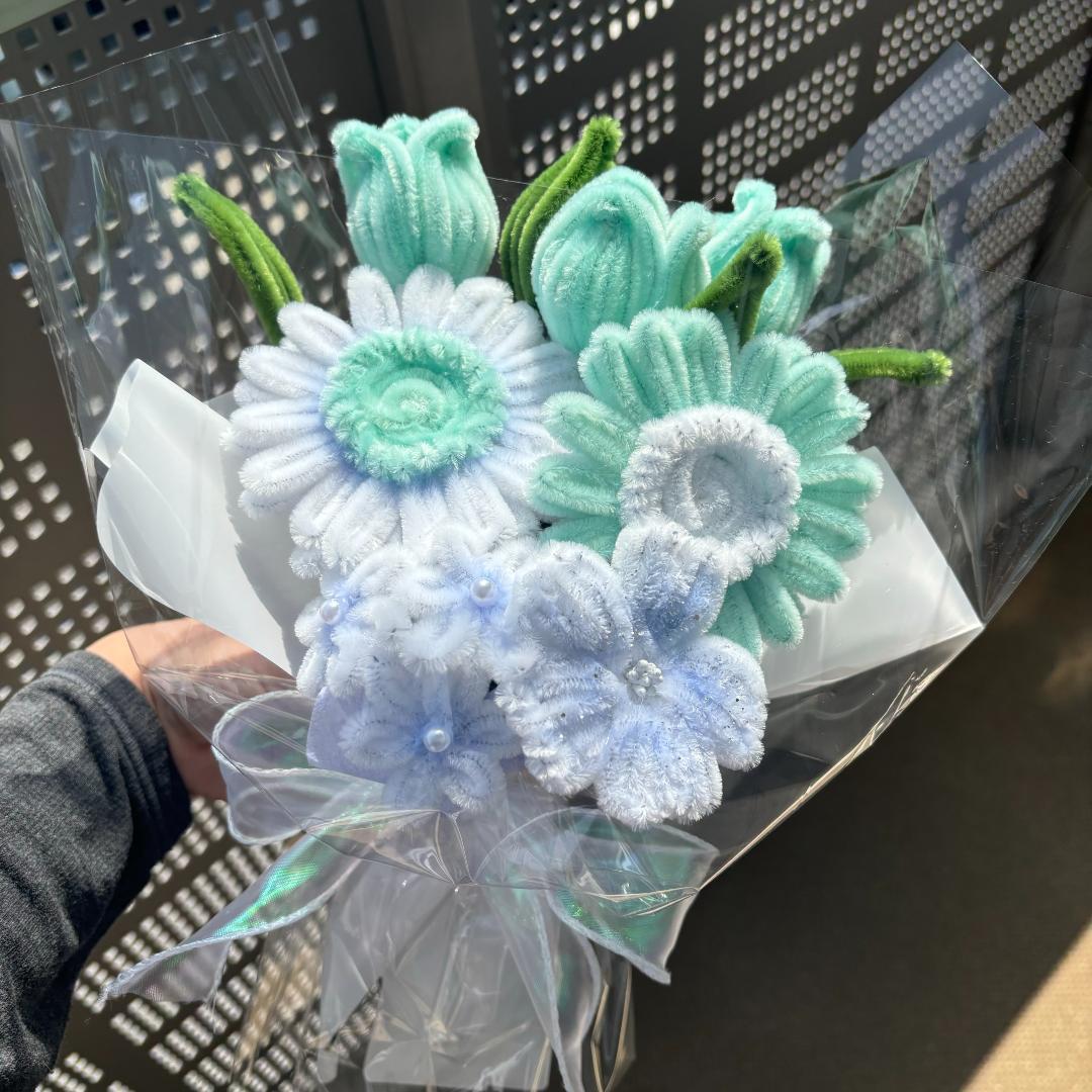 モールフラワー チャイラテ shop 花束 枯れないお花 ミントグリーン