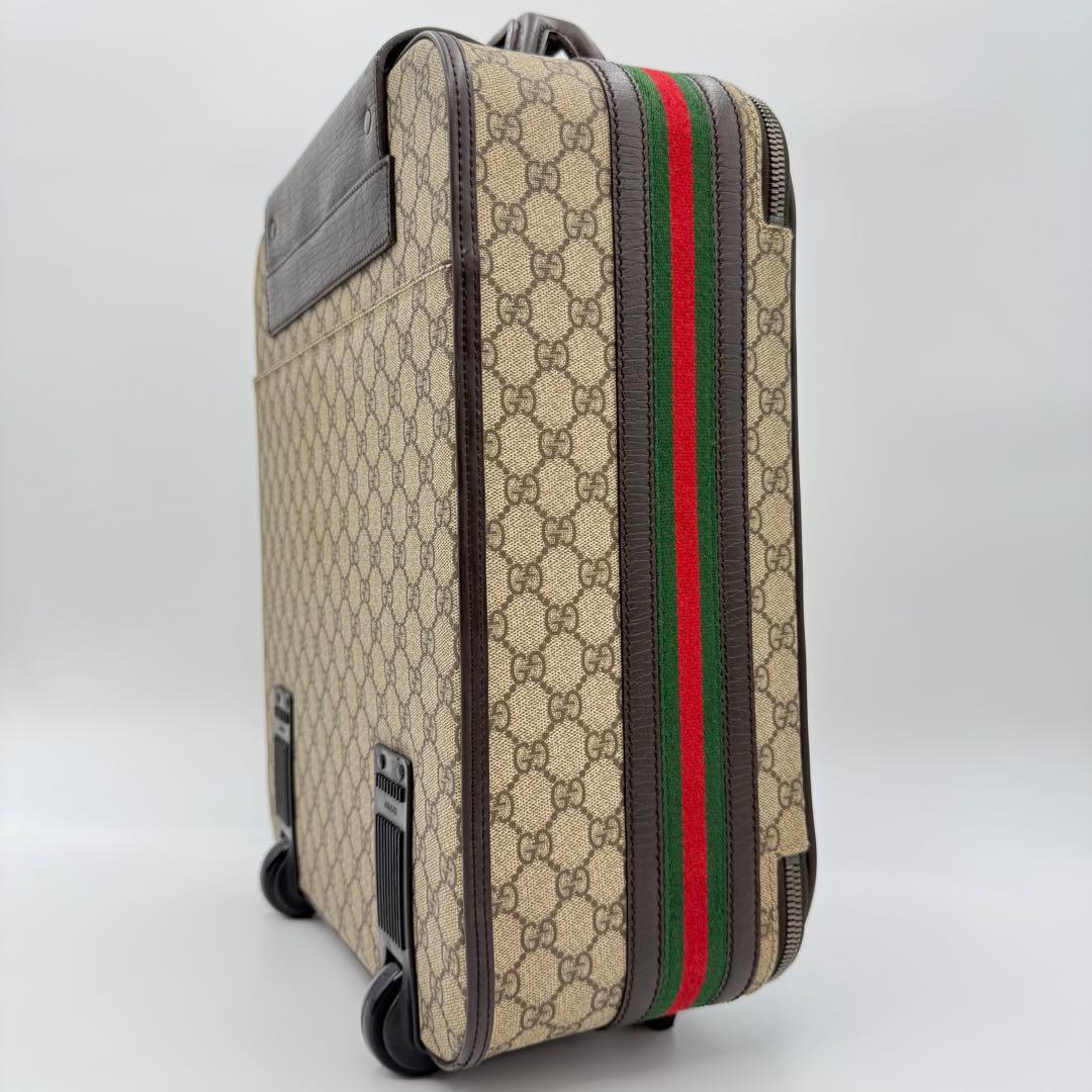 高級 美品 グッチGG シェリーライン PVC キャリーケース キャリー