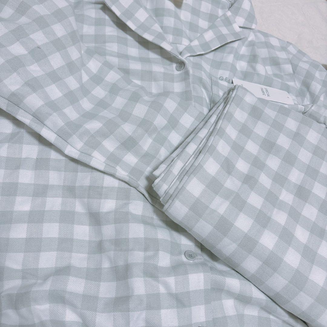 ジェラートピケ ギンガムチェック上下セット ミント - メルカリ