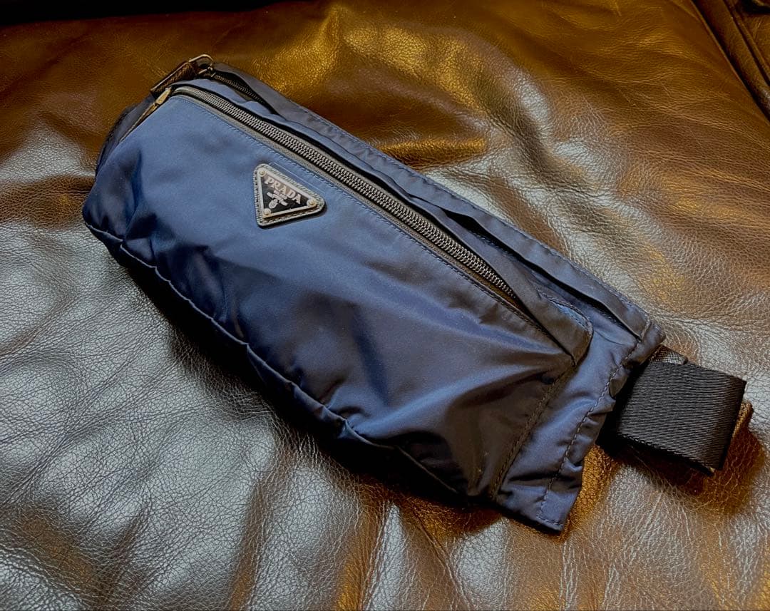 PRADA ボディバッグ Prada Women's Black Bandoliera Vitello Phenix Leather Crossbody
