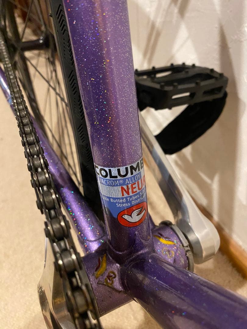 njs完成車】700c M-IDEAパープルラメ ピスト クリンチャー