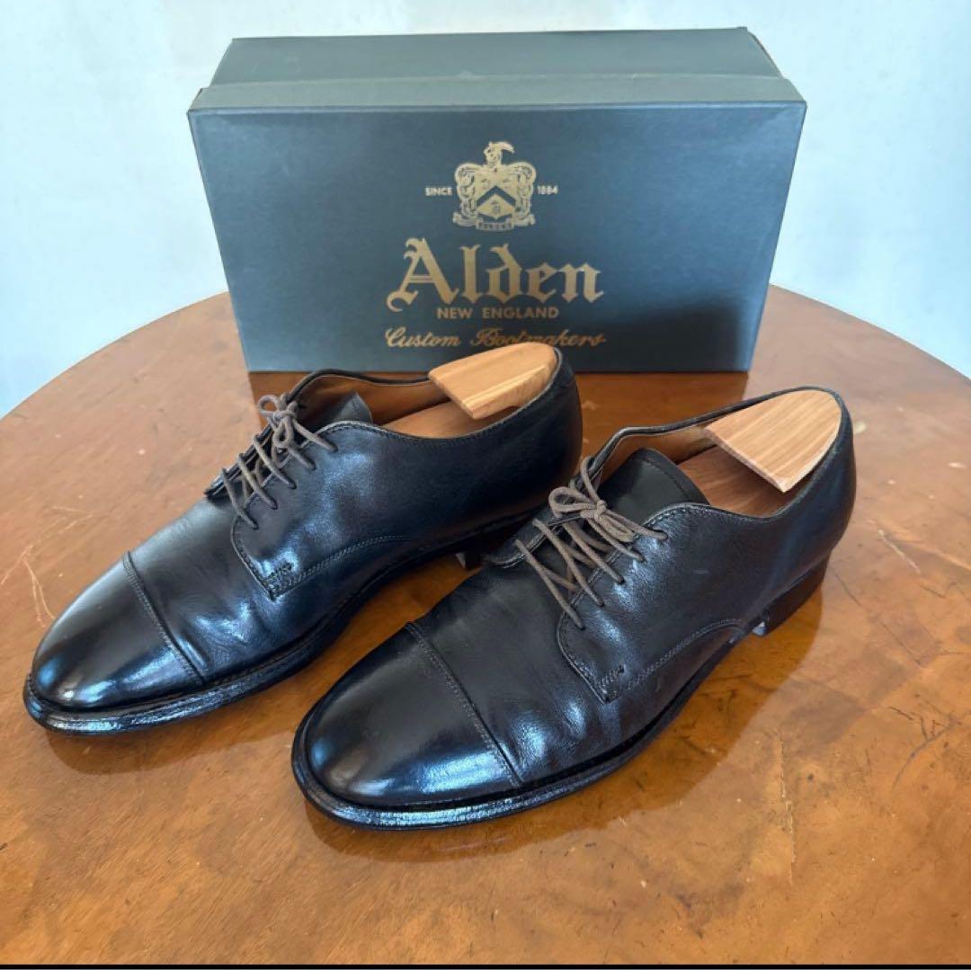 ALDEN ストレートチップ BLACK CALF LEATHER SOLE - 靴ブランド 品 通販