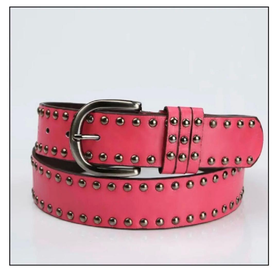 スタッズベルト ピンク Y2K スケーター SK8 ベルト 平成 - メルカリ