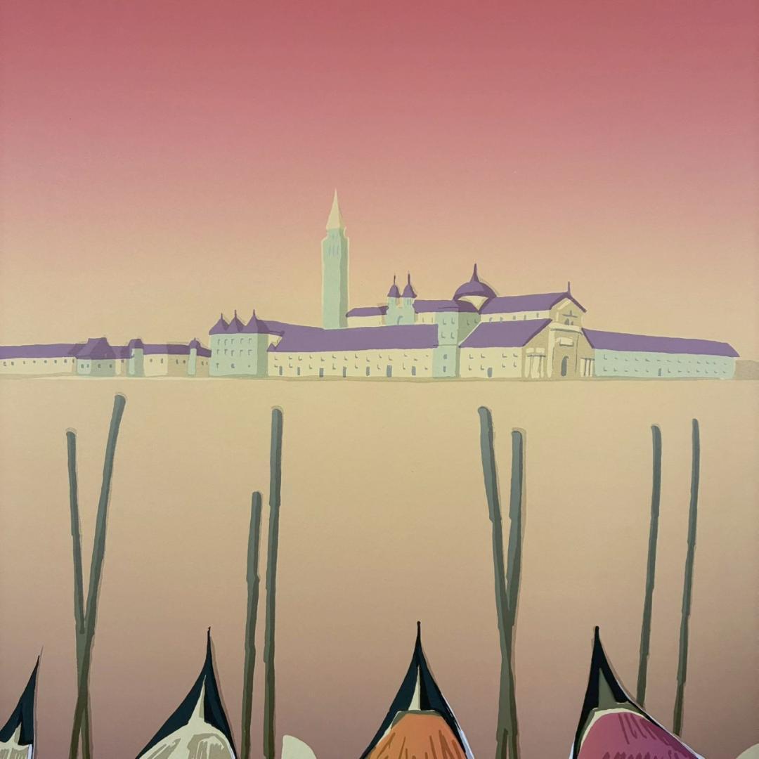 北吉晃「Voyage～」シルクスクリーン 直筆サイン入り お洒落な額装