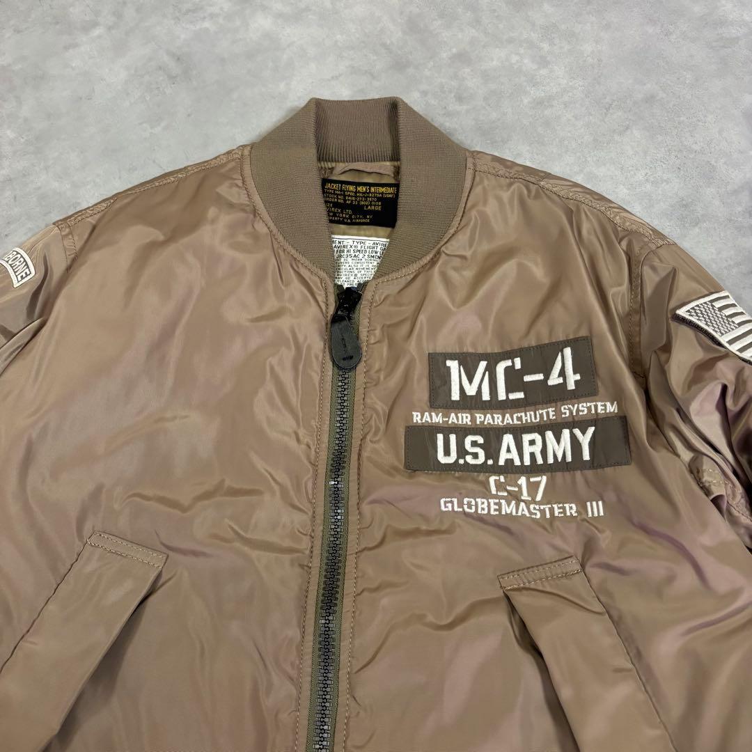 美品 AVIREX アヴィレックス MA-1 M.F.F. 希少カラー ベージュ - メルカリ