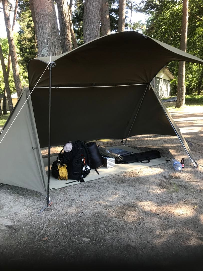 取説付《usパップテント仕様》二股フレーム＋棟ポール　らくらく設営快適空間⭐︎