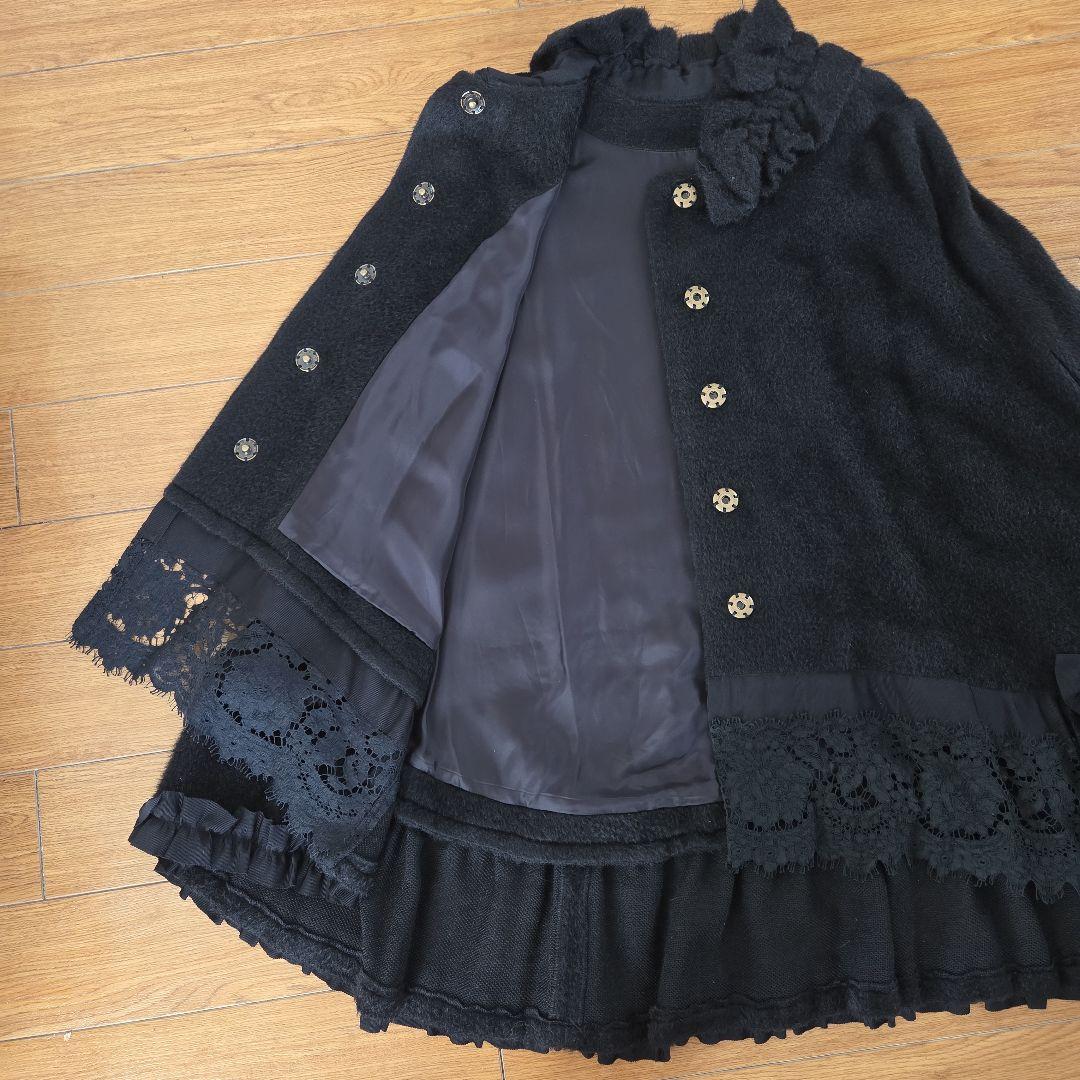 4298】✨️美品✨️アルパカ黒ケープSIZUKA KOMURO
