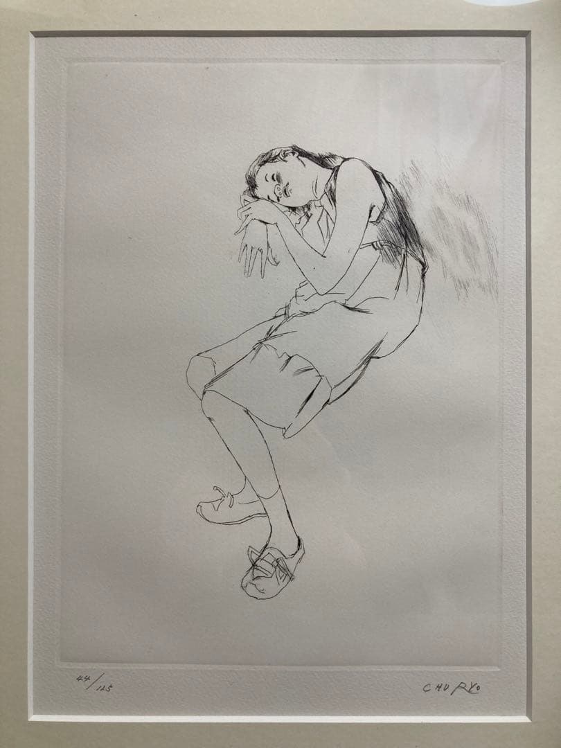 真作保証】佐藤忠良「少女」エッチング 直筆サイン 125部限定 版画