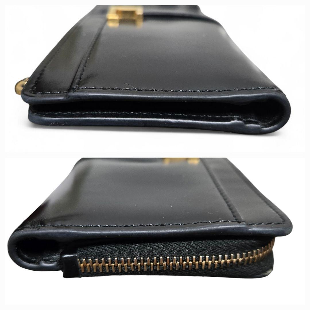 トッズ Tタイムレス レザー ブラック L字ファスナー 長財布