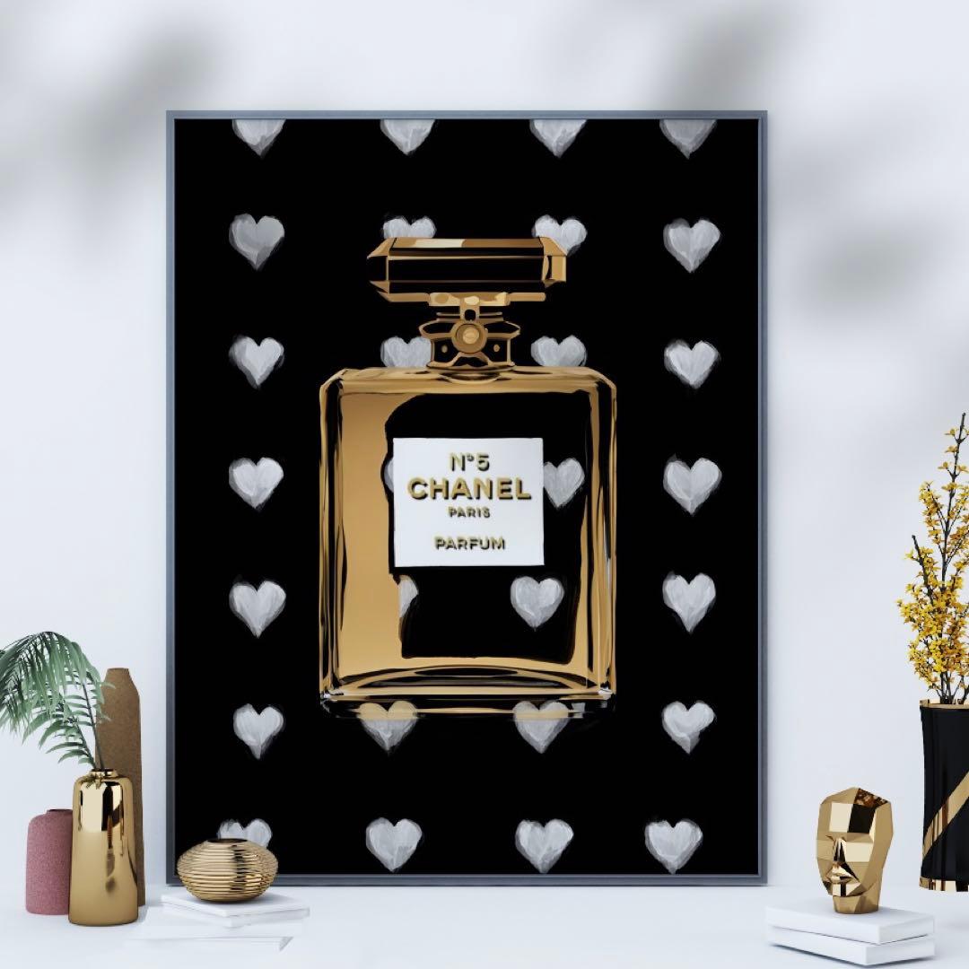H103 アートポスター インテリア CHANEL シャネル 香水 ブラック