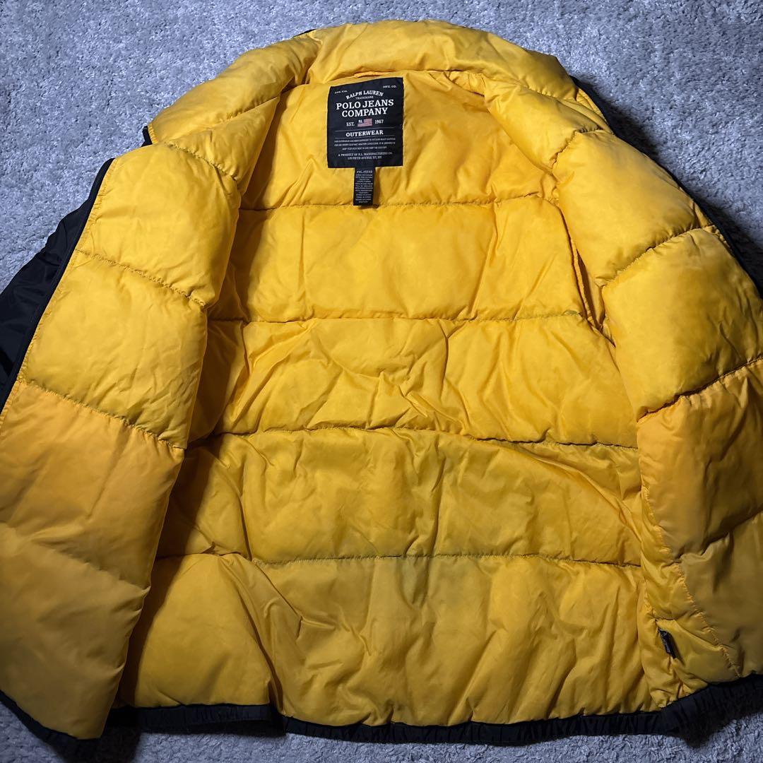 ラルフローレン ダウンジャケット ブラック ワンポイント刺繍 ユニ