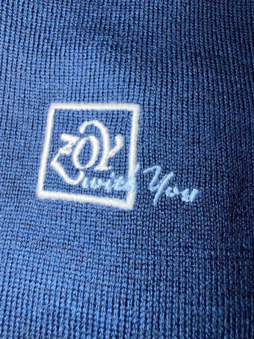 ZOY ゾーイ メンズ ネイビー クルーネックセーター 防風地付き Mサイズ