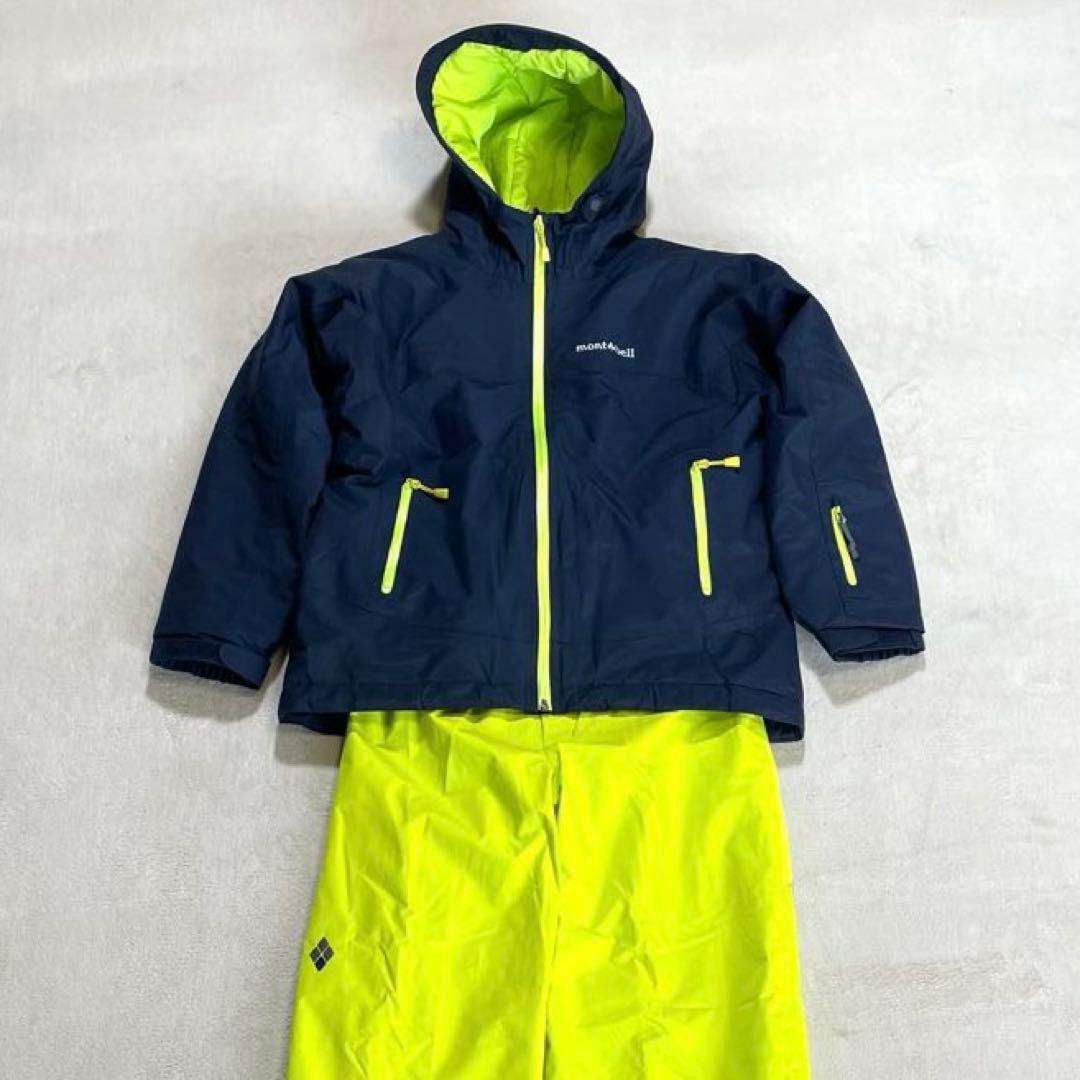 mont-bell パウダーステップ　スキーウェア　セットアップ　150 montbell/モンベル/パウダーステップジャケット上下セット Kid's POPの