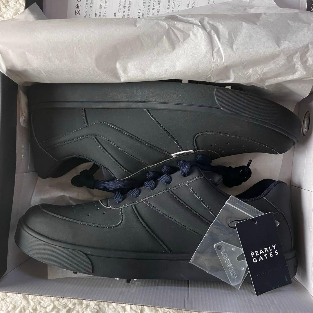 新品【パーリーゲイツ】ローカット ゴルフシューズ 紺 27.5cm スパイク