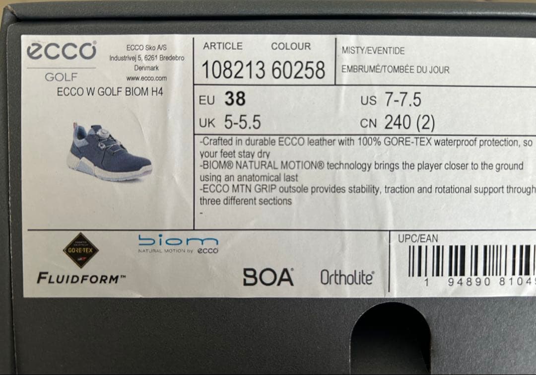 《新品》ecco ゴルフシューズ BIOM HYBRID4 BOA 24cm